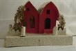 Cardboard house - vintage early pinkish red large