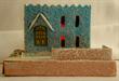 Cardboard house, square blue, early