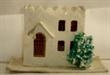 Cardboard house, vintage, square 