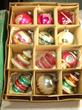 Vintage Shiny Brite box of ornaments