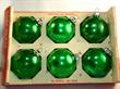 Vintage Green ornaments 6 in box